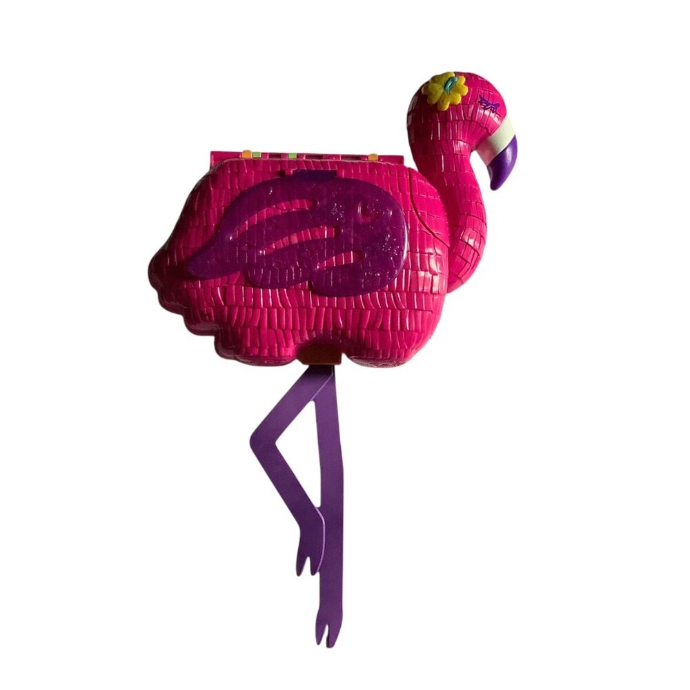Polly Pocket Flamingo Tropical Party Compact Playset‎ Carrying Case 10"x15"